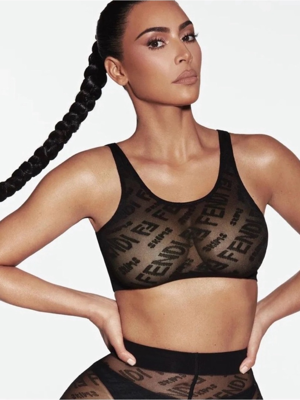 Skims x Fendi Mesh Bra